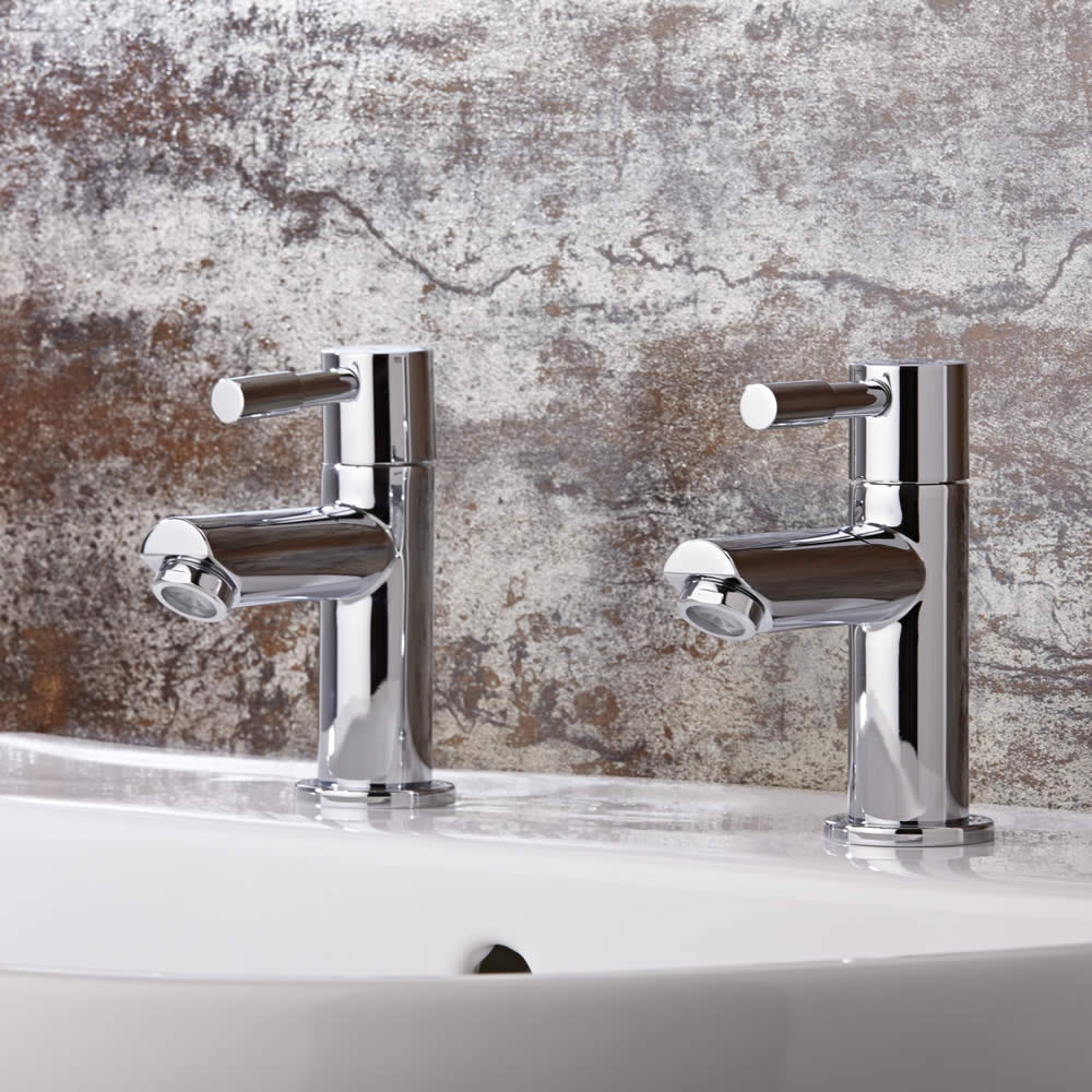 Milano Mirage Chrome Basin Pillar Taps
