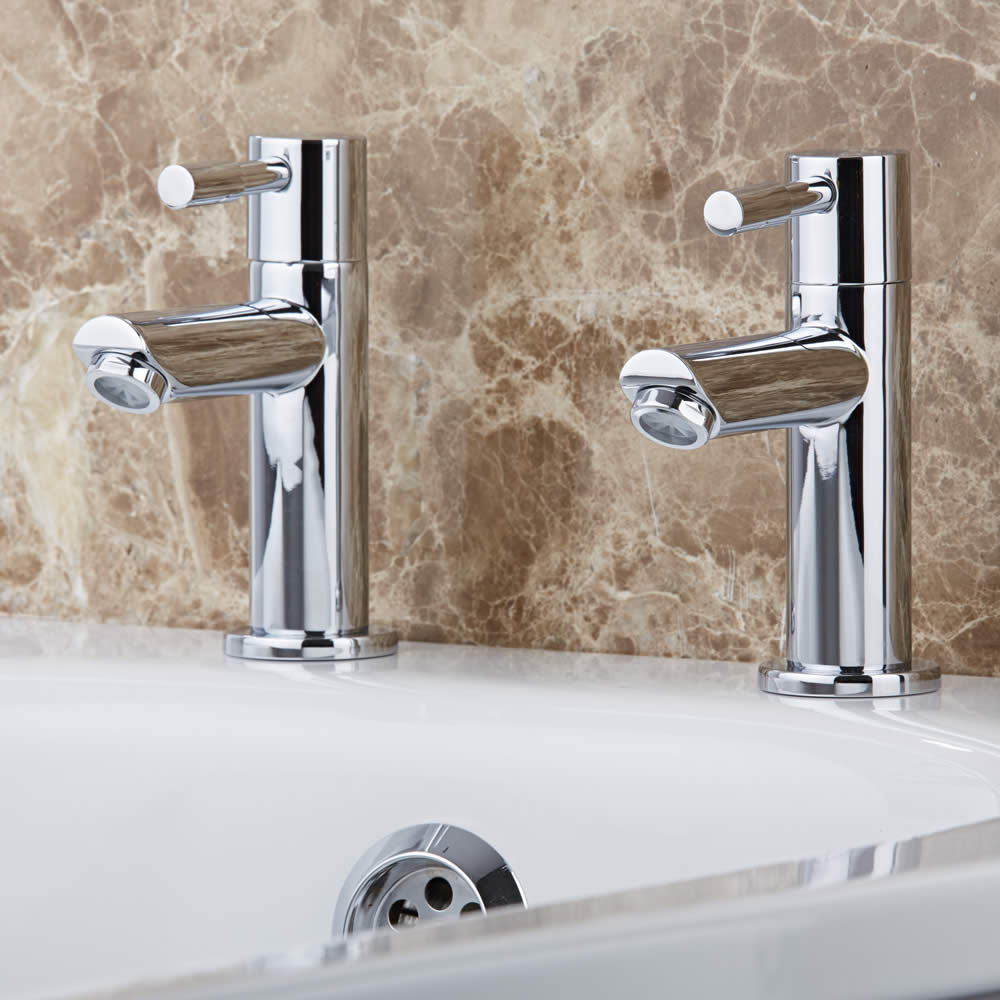 Milano Mirage Chrome Bath Pillar Taps