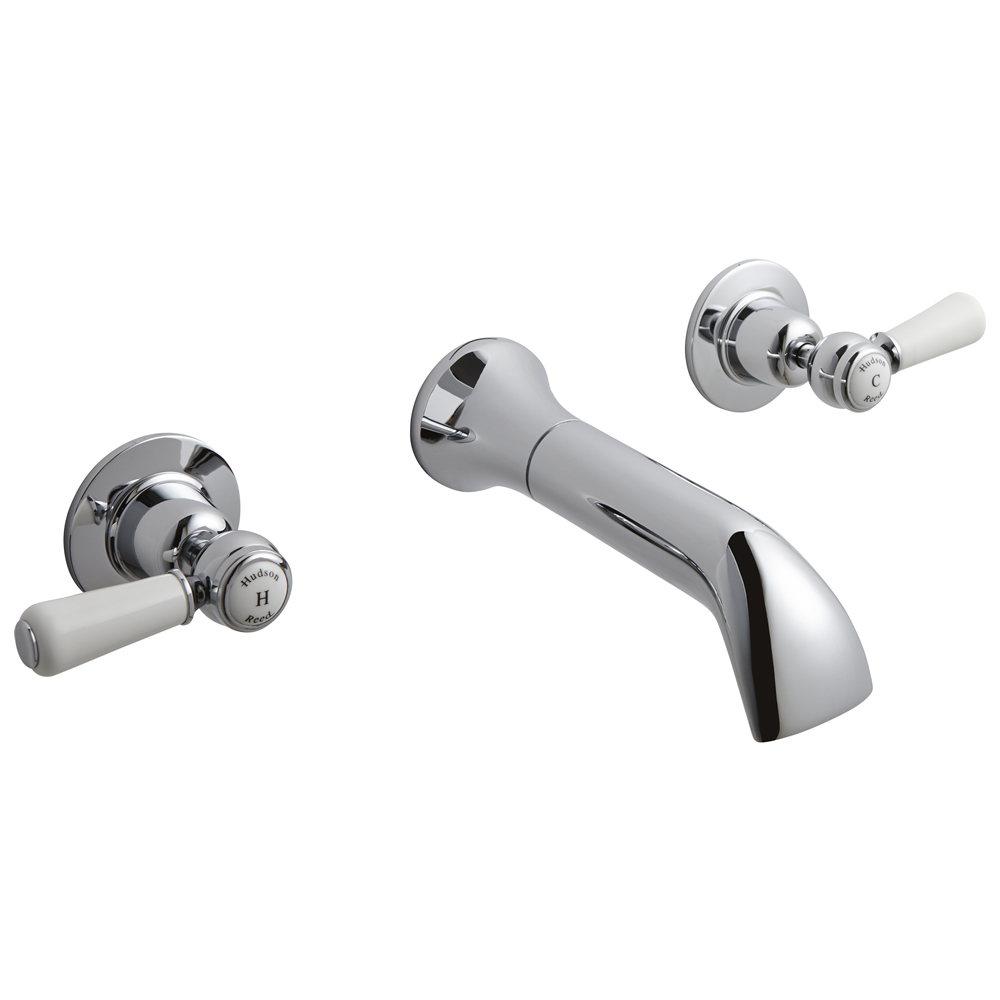 Hudson Reed Topaz Lever 3 Tap Hole Bath Filler Dome Collars