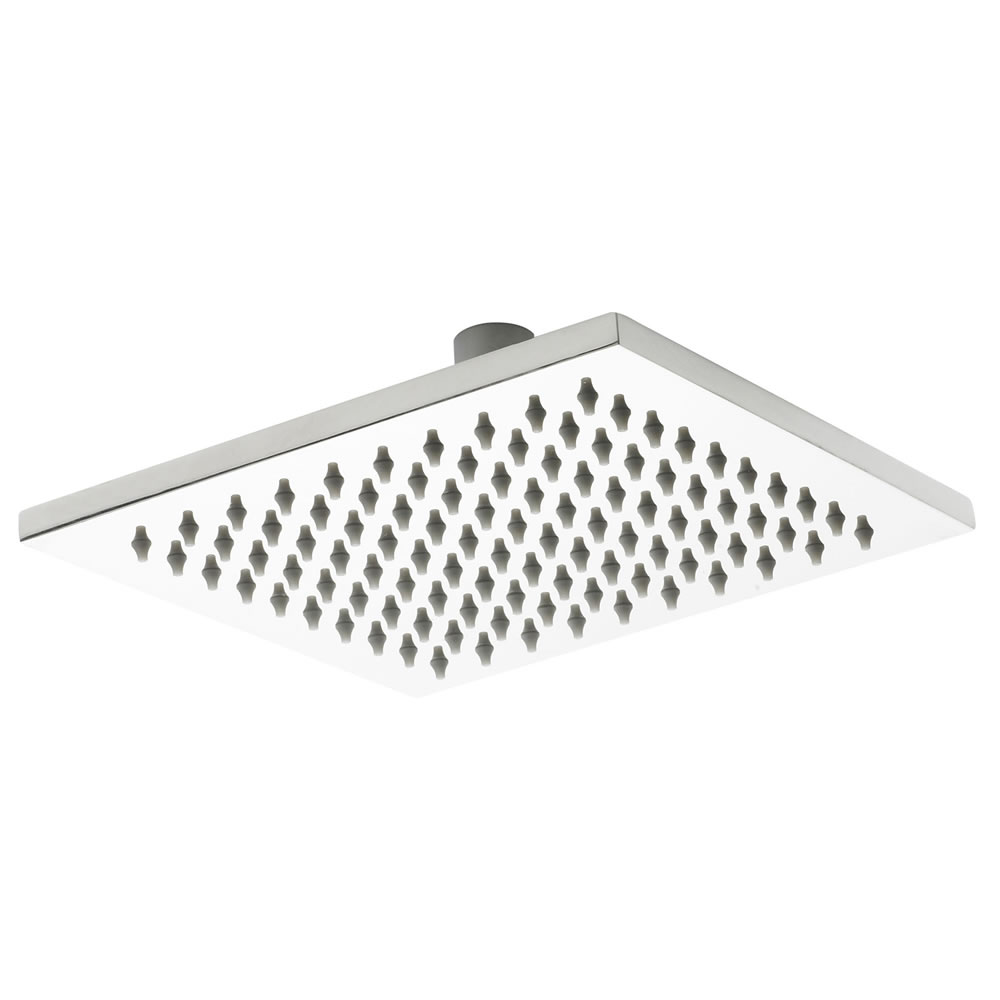 Milano 200mm x 200mm Square Polished Stainless Steel Head