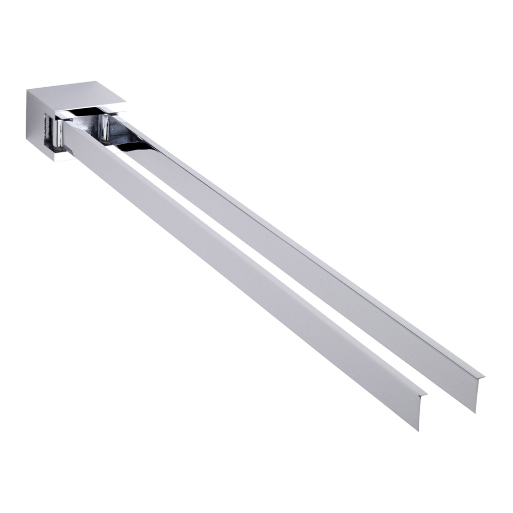 Milano Parade Chrome Adjustable Double Towel Rail