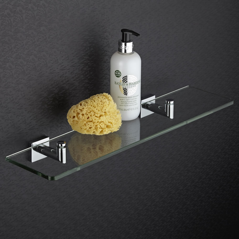Milano Liso Chrome Glass Shelf