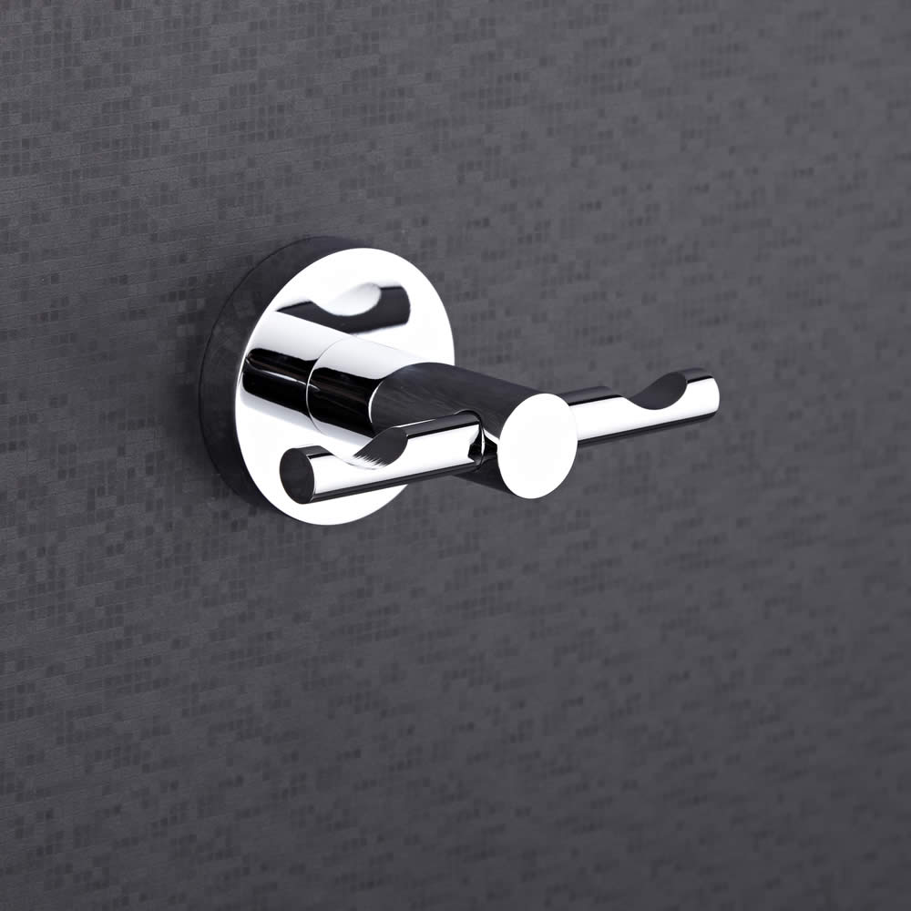 Milano Prise Chrome Double Robe Hook