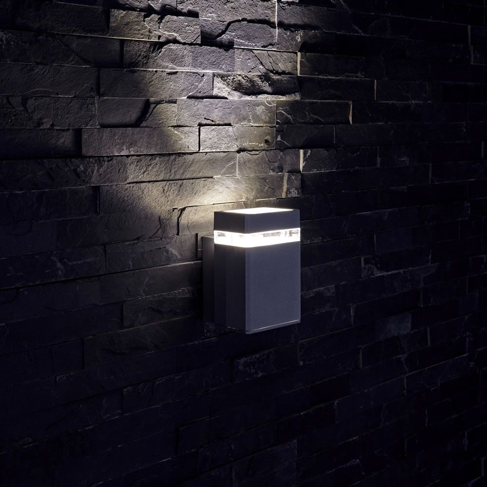 Biard Architect IP54 Square Up or Down Outdoor Wall Light - Black