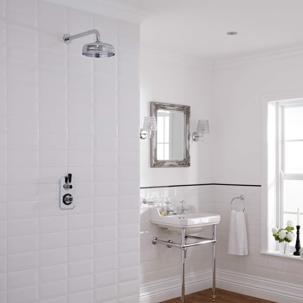 Milano Elizabeth - Traditional Wall Mounted Shower Head with 1 Outlet Concealed Shower Valve