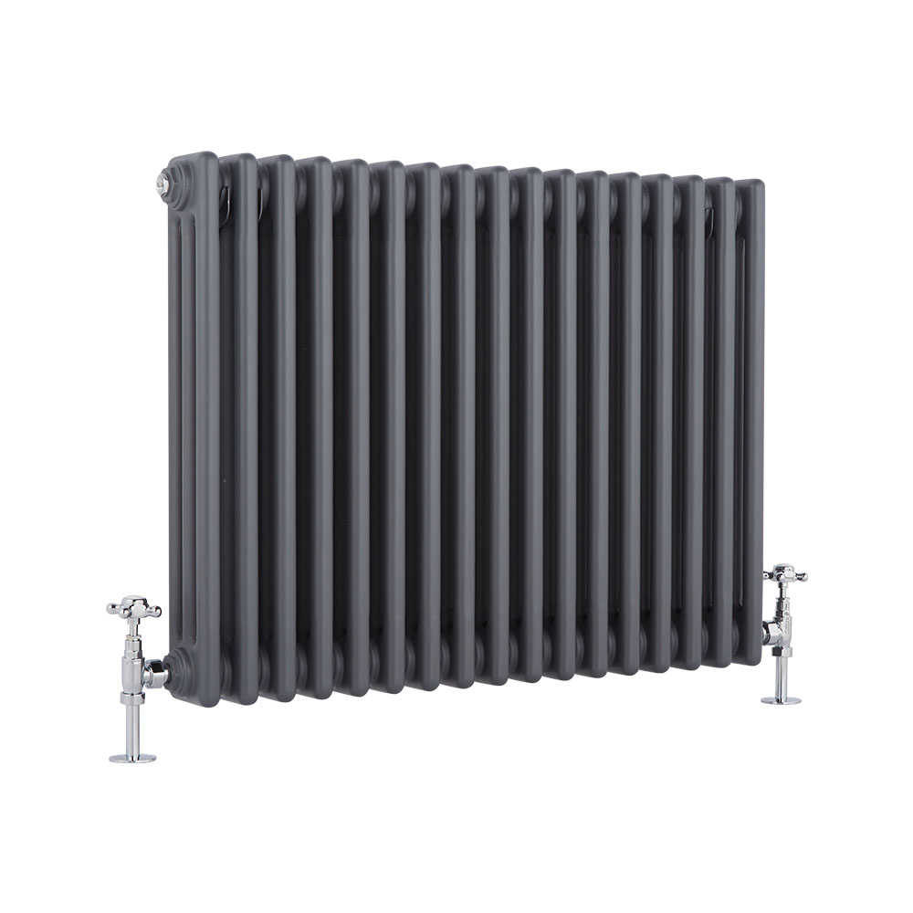 Milano Windsor - Traditional Anthracite Horizontal Column Radiator - 600mm x 765mm (Triple Column)