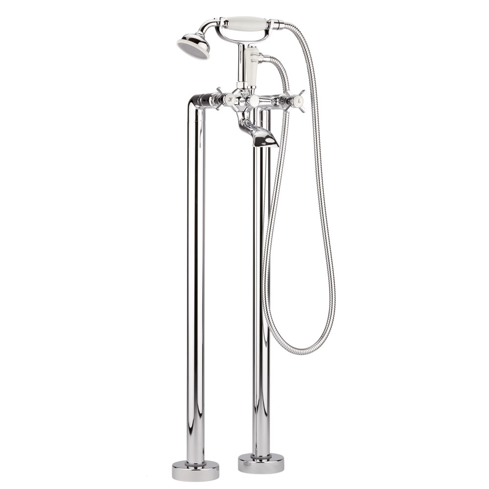 Milano Freestanding Traditional Crosshead Bath Shower Mixer Kit