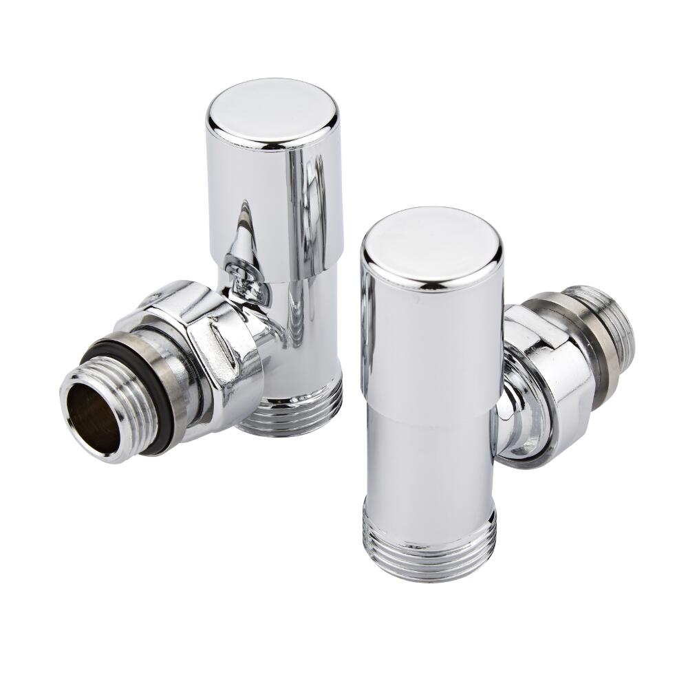 Milano - Chrome Manual Angled Euro Cone Valve With Euro Cone Adapter - Copper 14mm