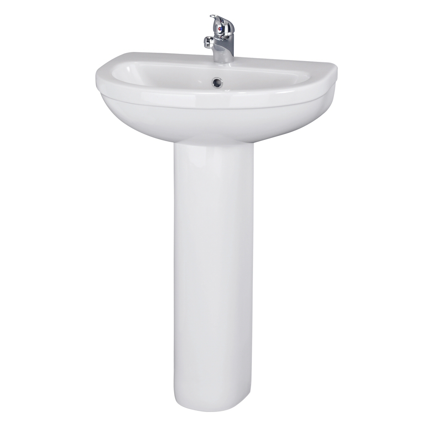 Milano Newby 550mm Full Pedestal Basin 1 Tap Hole
