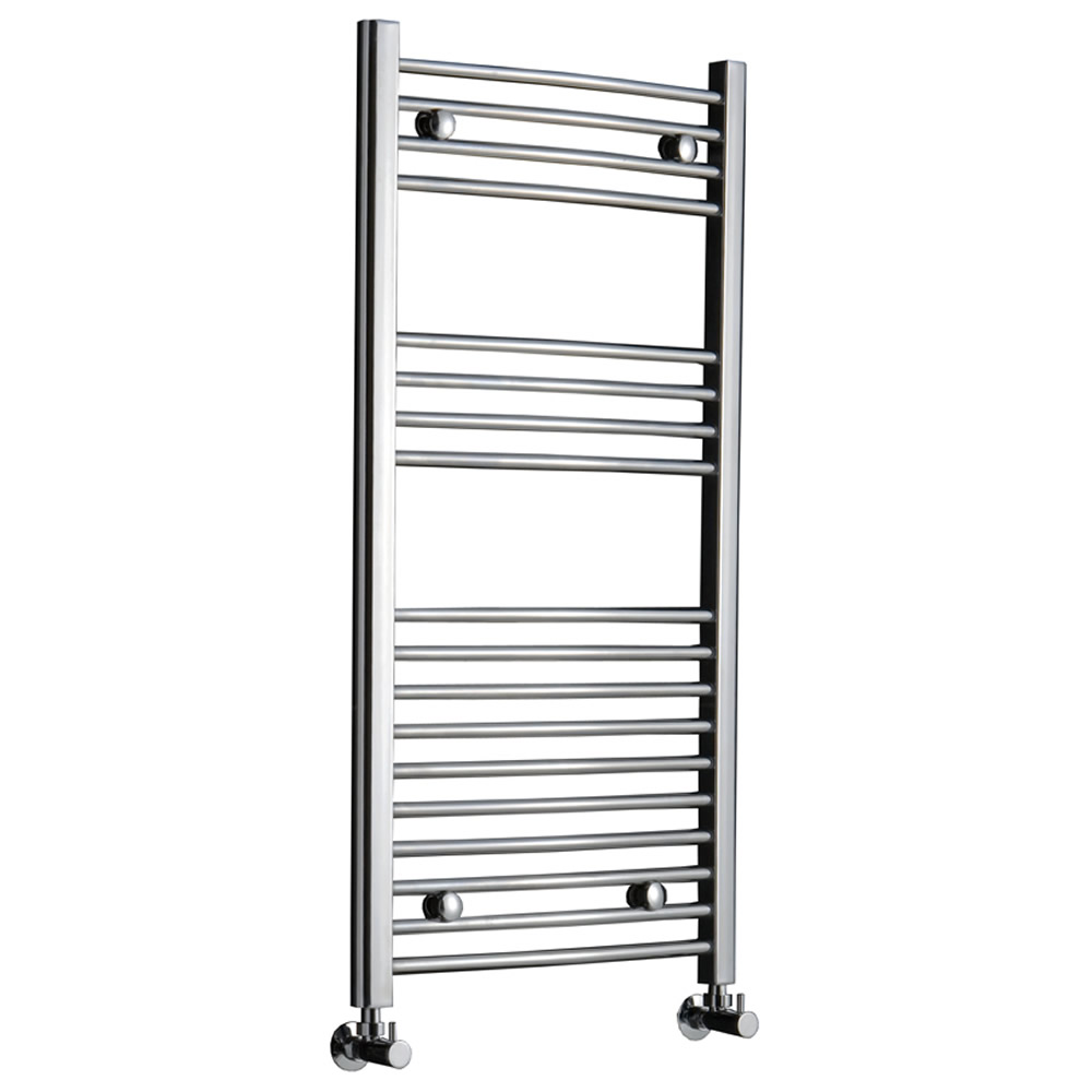Kudox - Premium Chrome Curved Heated Bathroom Towel Radiator Rail - 1000mm x 500mm