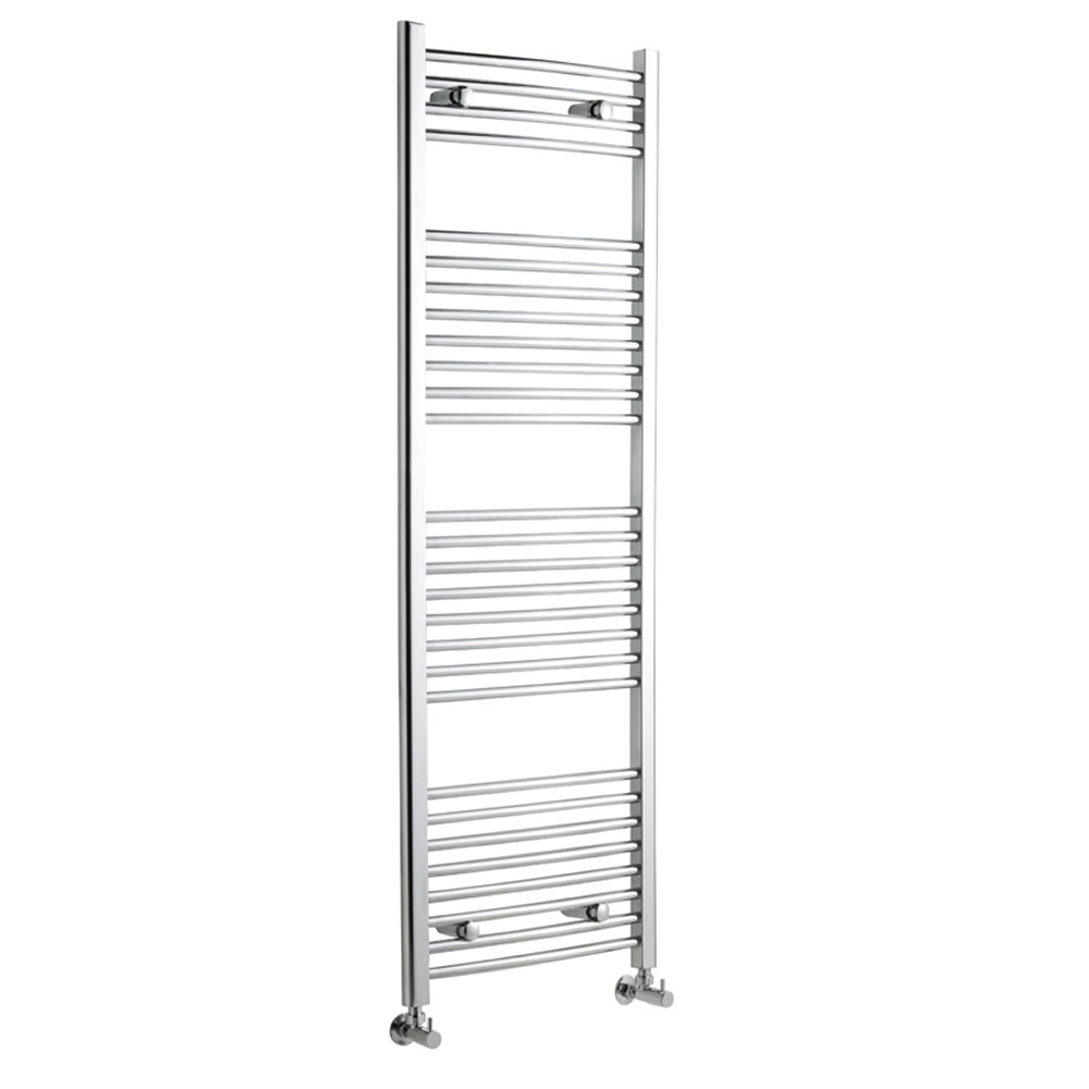 Kudox - Premium Chrome Curved Heated Bathroom Towel Radiator Rail 1500mm x 600mm