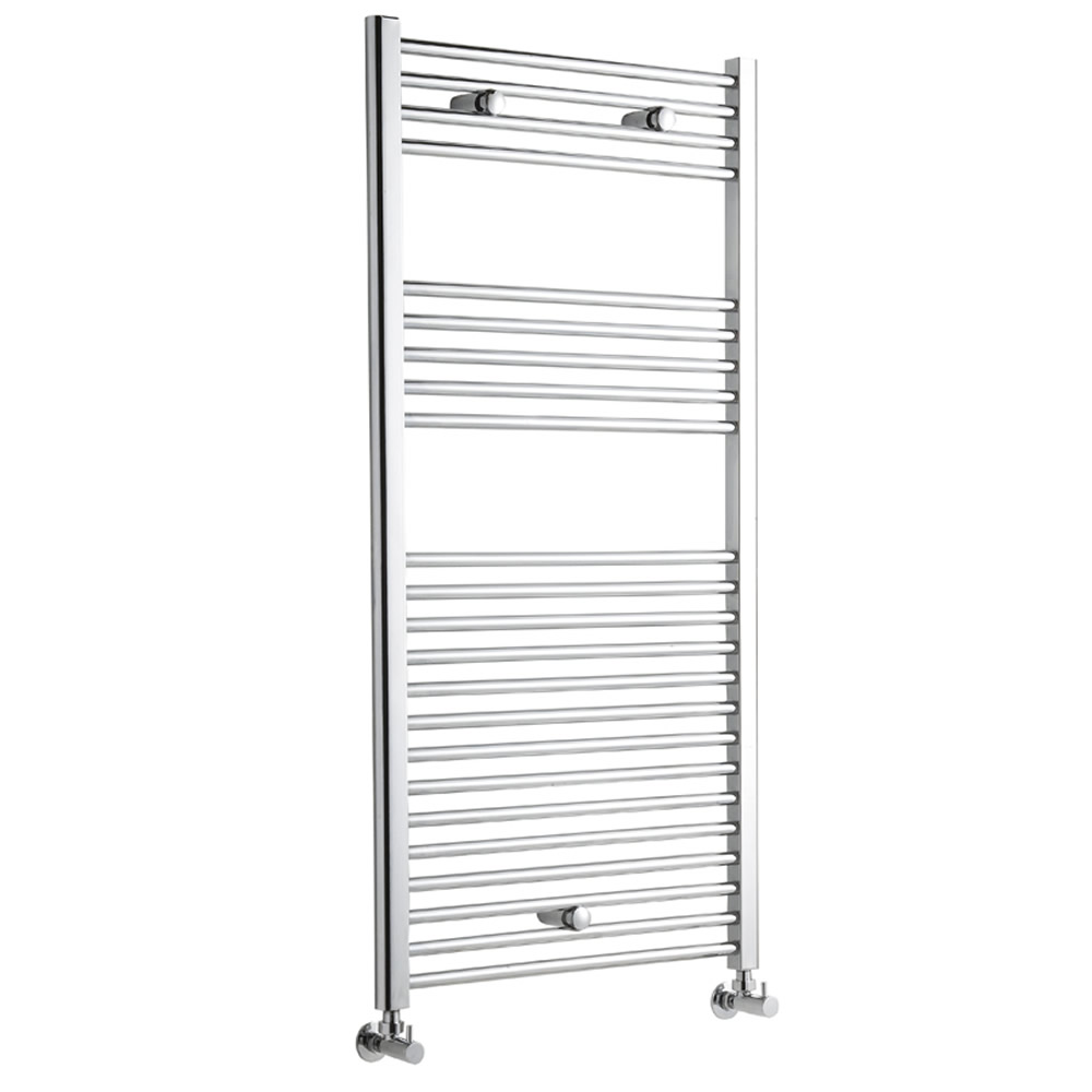 Kudox - Premium Chrome Flat Heated Bathroom Towel Radiator Rail 1200mm x 600mm