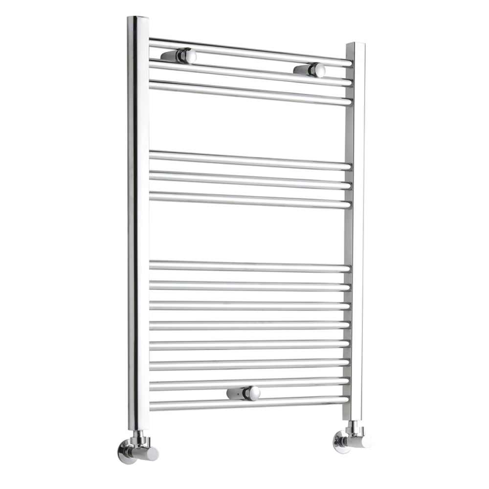 Kudox - Premium Chrome Flat Heated Bathroom Towel Radiator Rail 800mm x 600mm