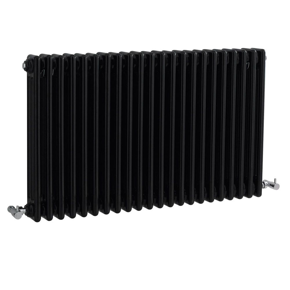 Milano Windsor - Black Horizontal Traditional Column Radiator - 600mm x 1010m (Double Column)