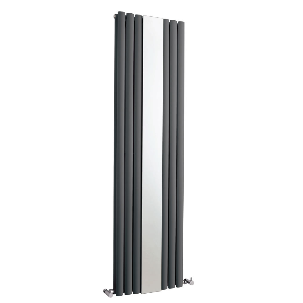 Hudson Reed Revive - Anthracite Double Panel Designer Radiator with Mirror 1800mm x 499mm