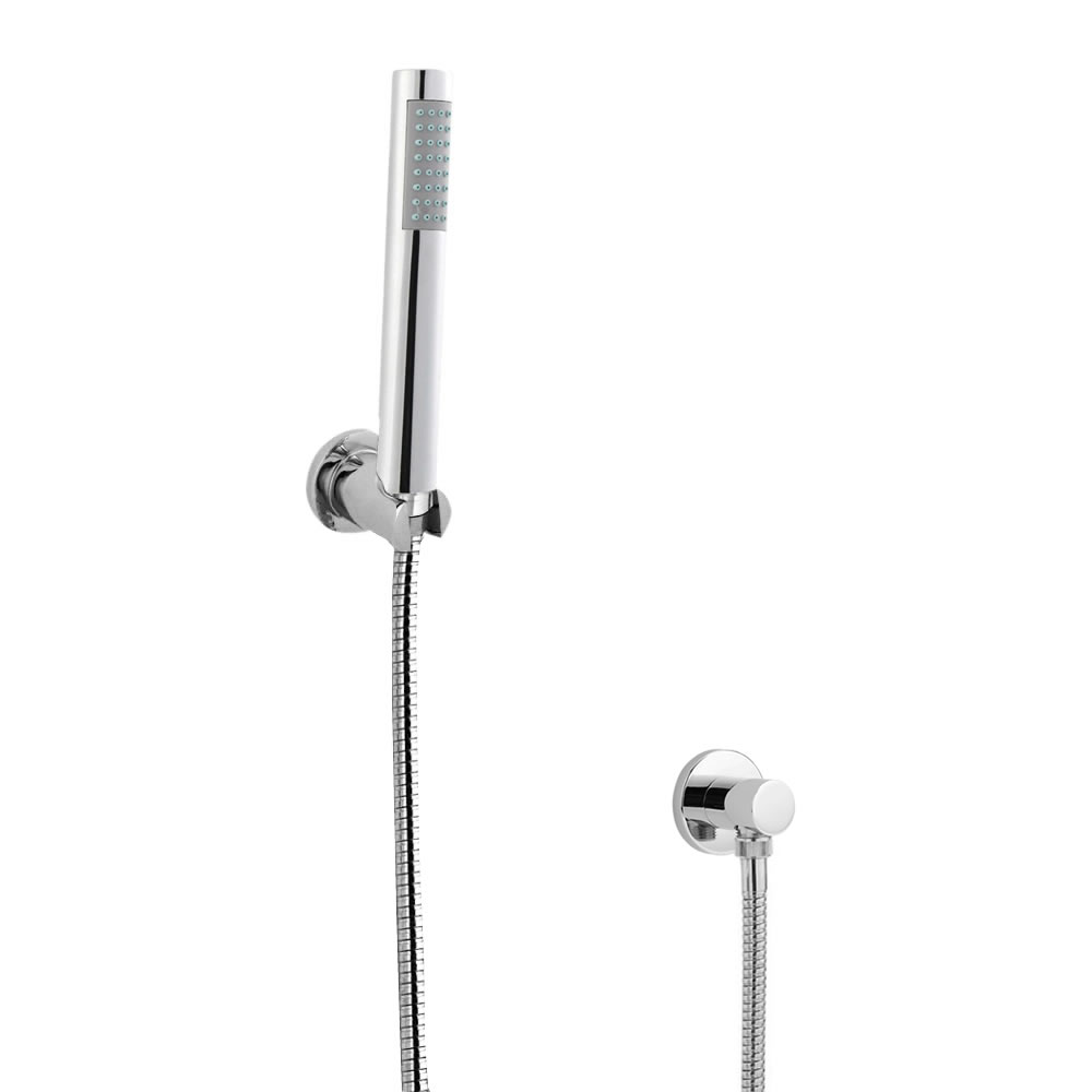 Milano Round Shower Handset Kit with Wall Bracket & Outlet Elbow