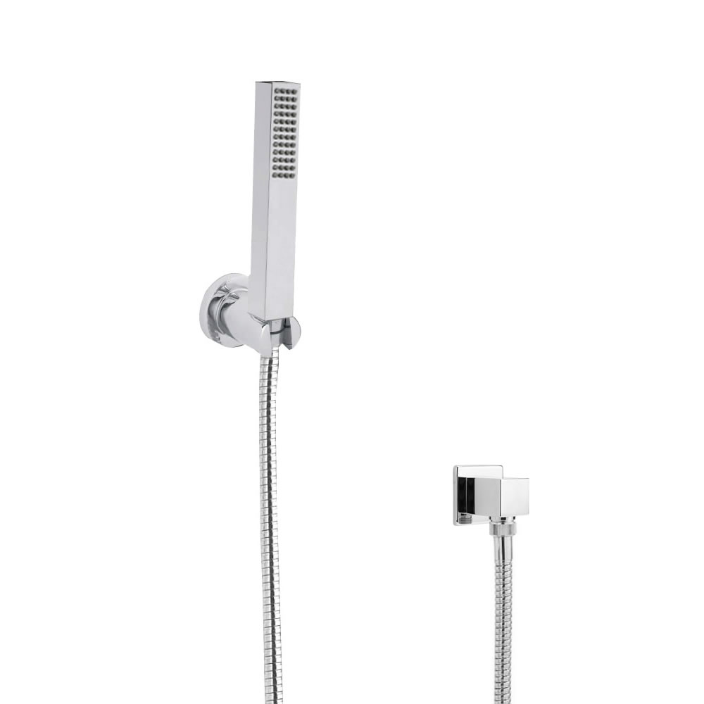 Milano Square Shower Handset Kit with Wall Bracket & Outlet Elbow