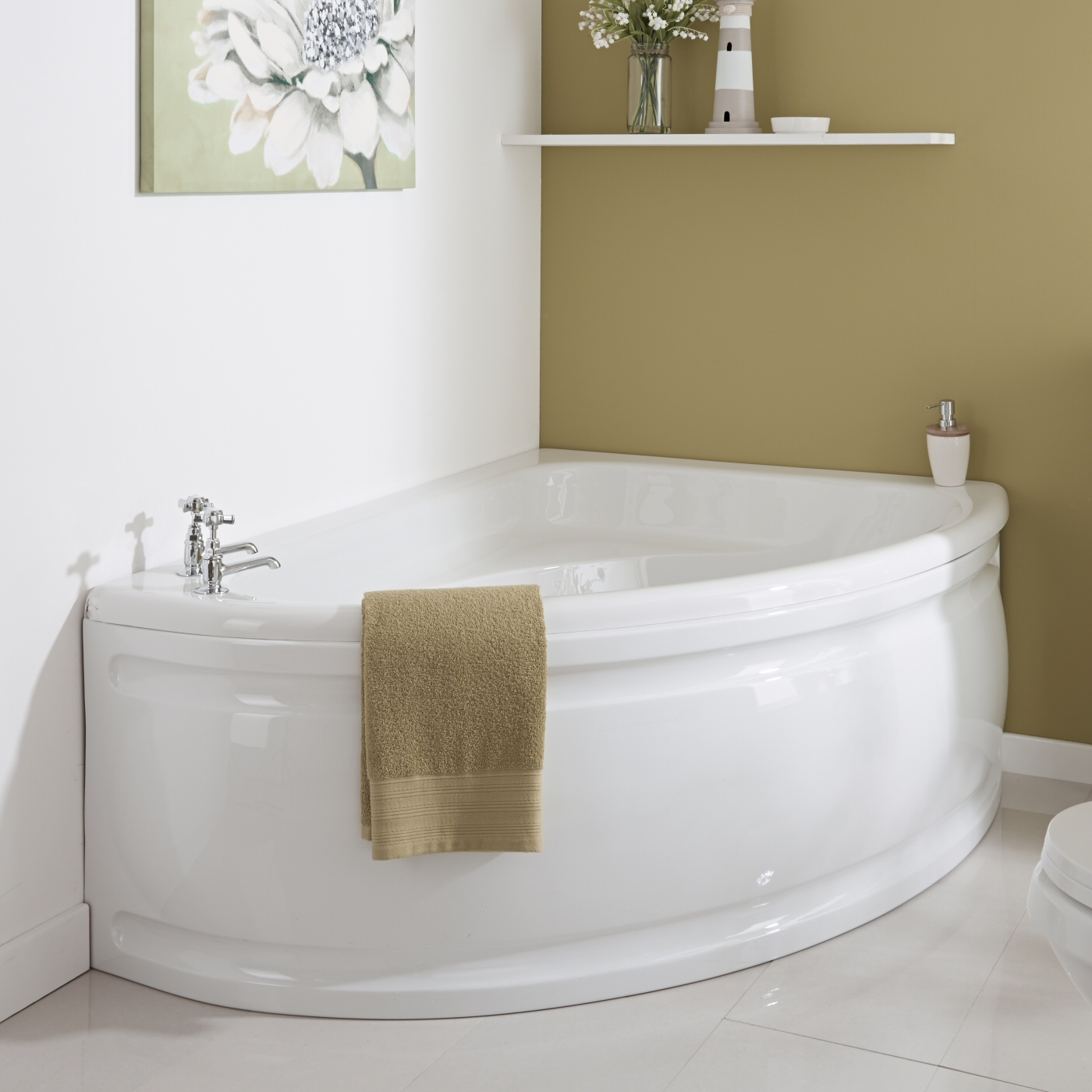 Milano - 1500mm x 1020mm Corner Bath and Panel - Right Hand