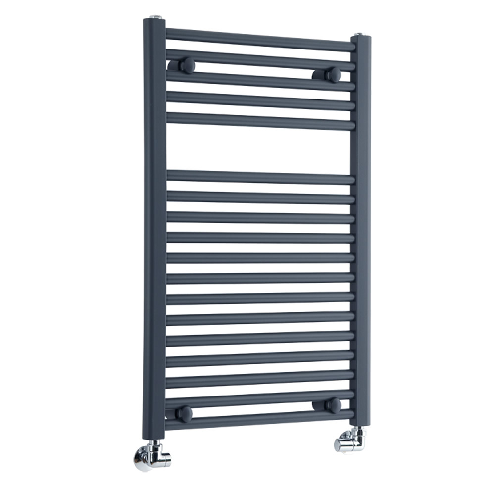 Milano Brook - Anthracite Flat Bathroom Heated Towel Radiator Rail 800mm x 500mm