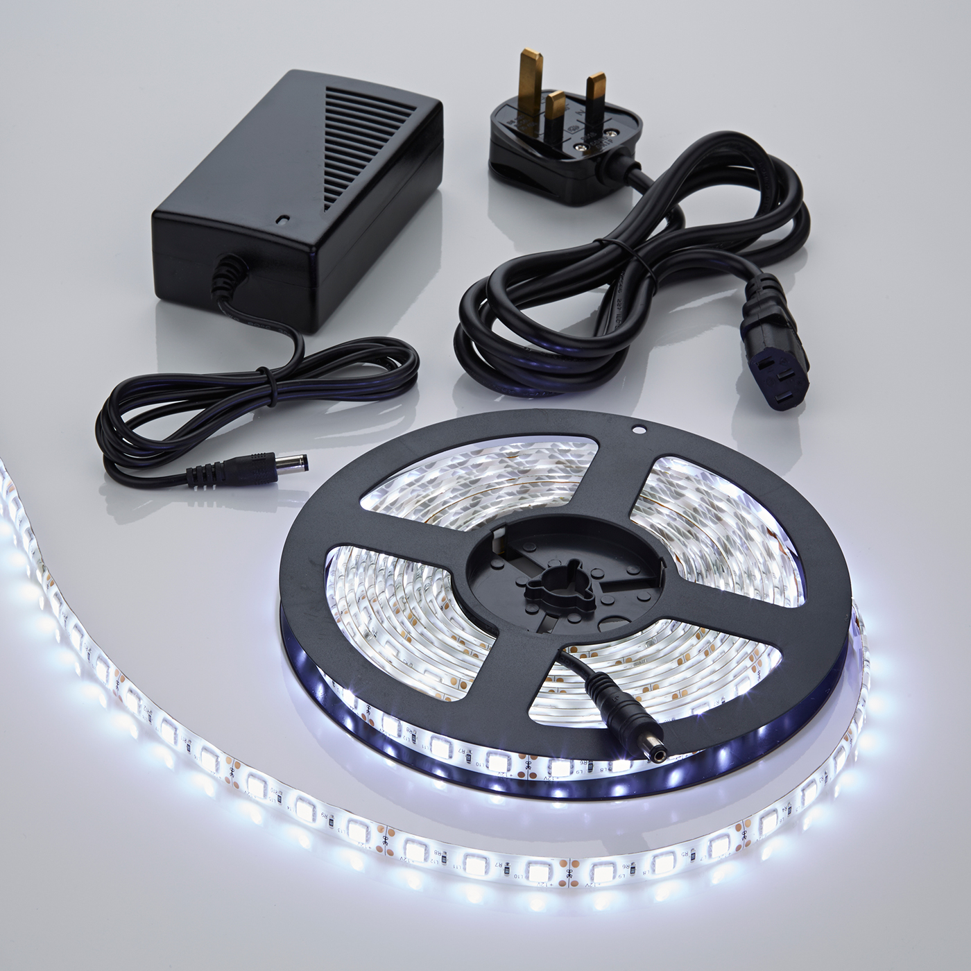 Biard 5 Metre 5050 White LED Bathroom Strip Light Kit Waterproof with Power Supply - 300 LEDs