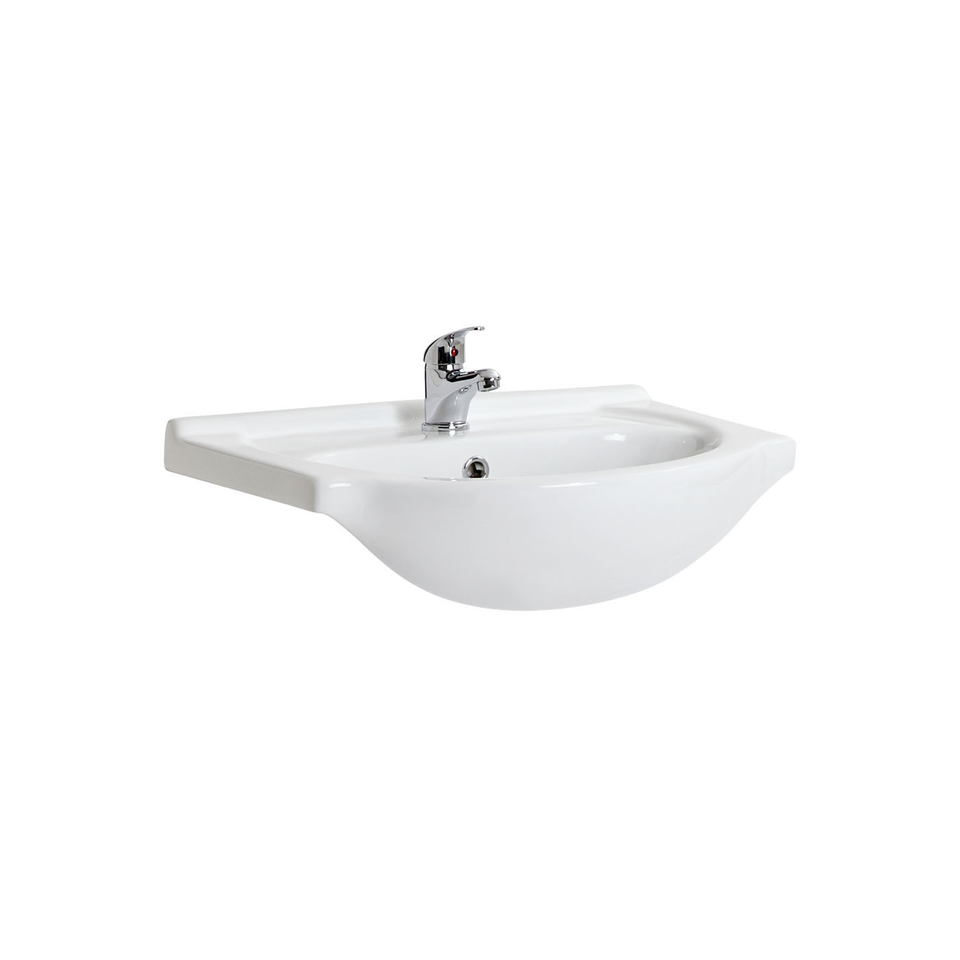 Milano - White Classic Vanity Only Basin - 550mm x 430mm (1 Tap-Hole)