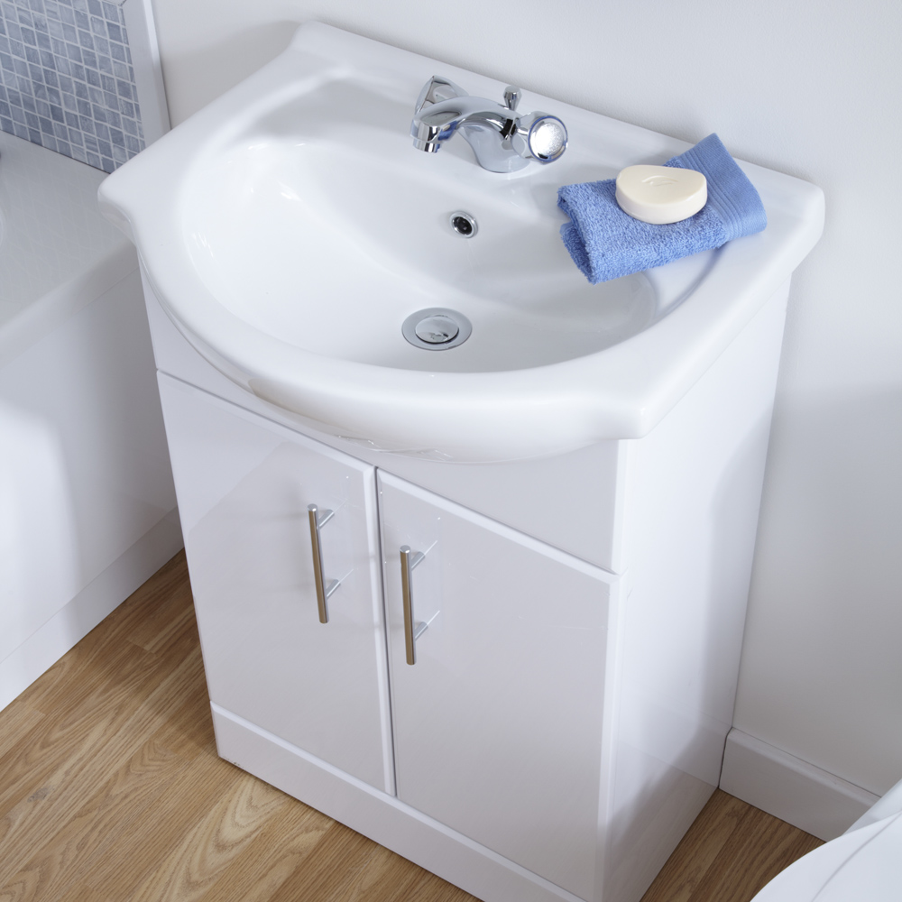 Premier 550mm x 300mm Vanity Unit Cabinet and Basin
