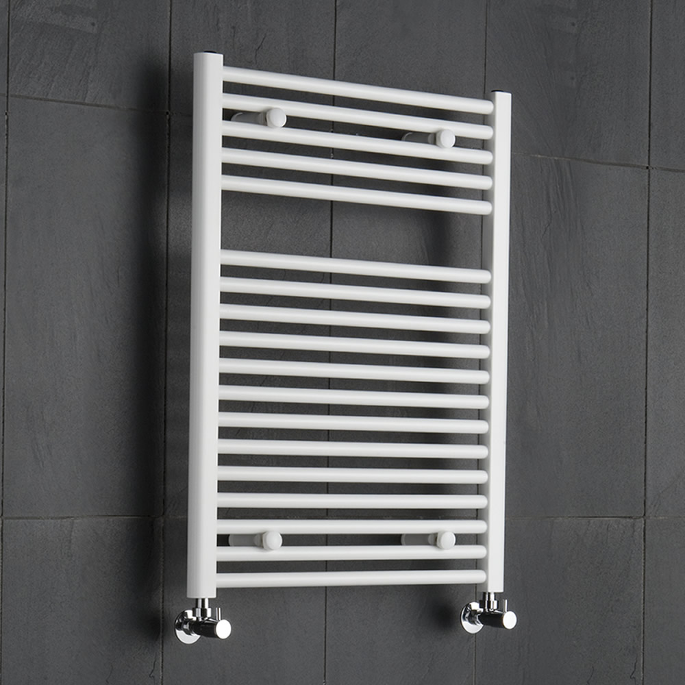 Sterling - White Flat Heated Towel Rail - 800mm x 600mm