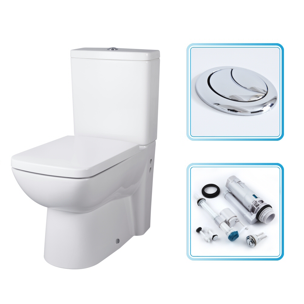 Milano Longton Compact Toilet, Cistern & Soft Close Seat