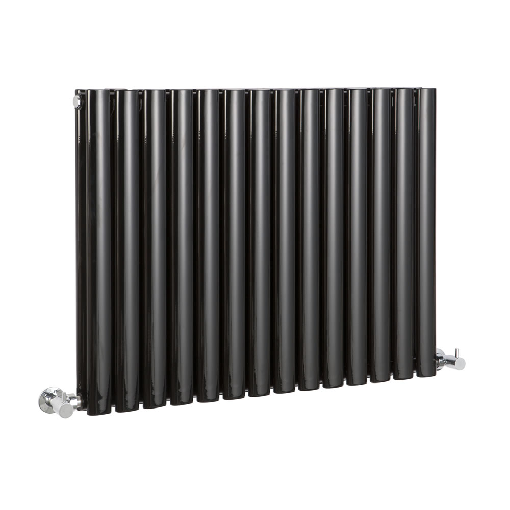 Milano Aruba - Luxury Black Horizontal Designer Double Radiator 635mm x 834mm