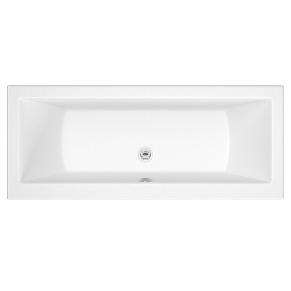 Milano Channel - White Modern Double-Ended Standard Bath - 1700mm x 750mm (No Tap-Holes)