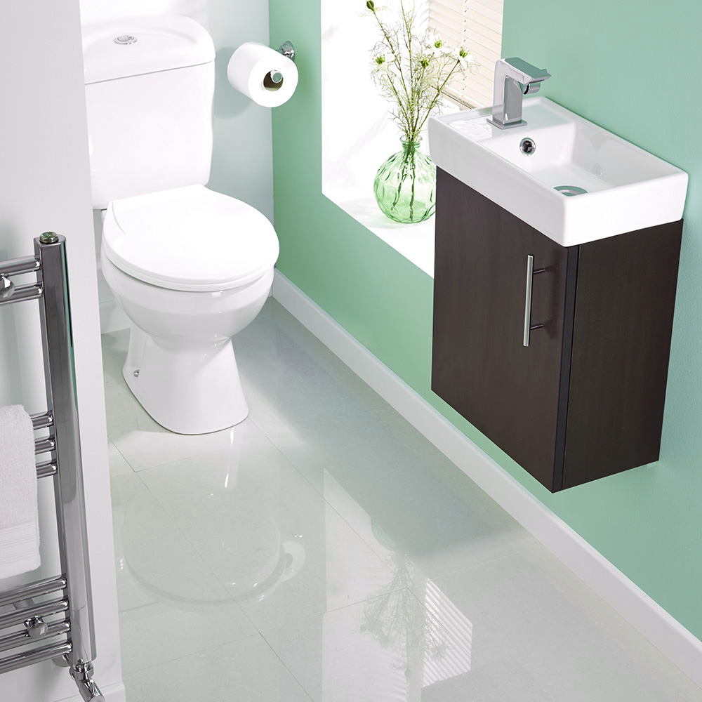 Milano Ebony Minimalist Wall Hung Cloakroom Suite