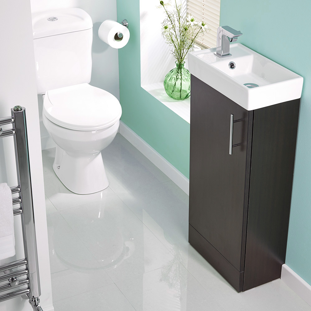 Milano Ebony Minimalist Floor Standing Cloakroom Suite