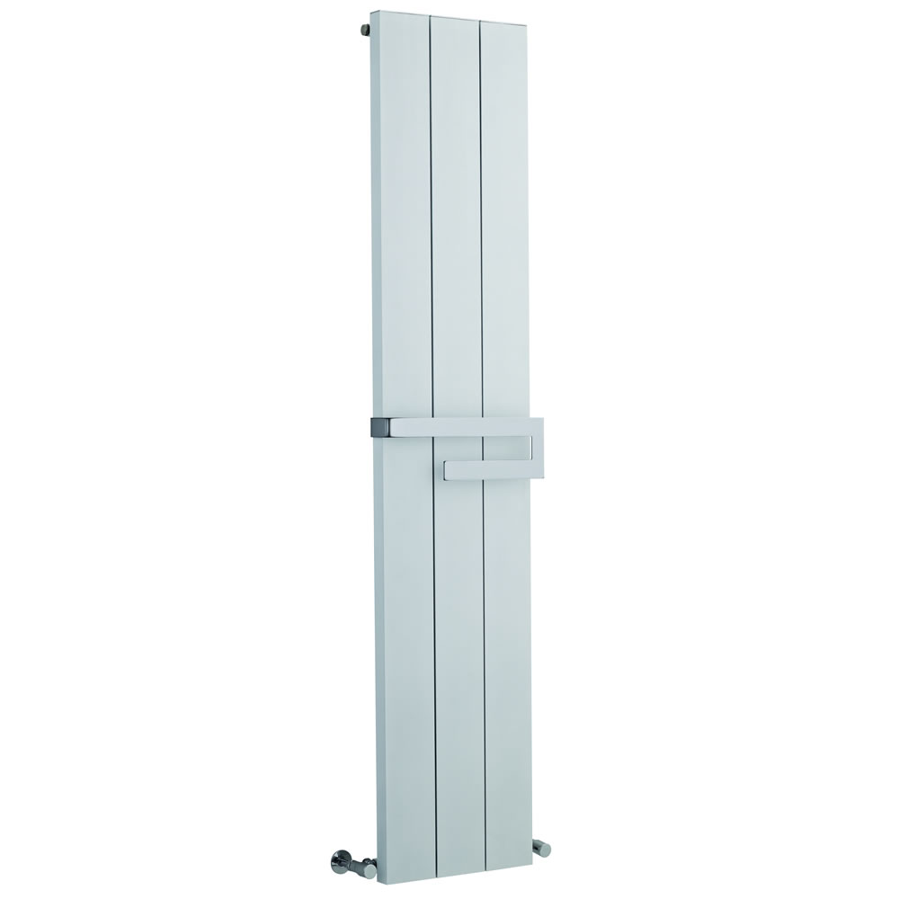 Hudson Reed Ceylon - White Super-Flat Vertical Designer Radiator with Towel Rail 1800mm x 370mm