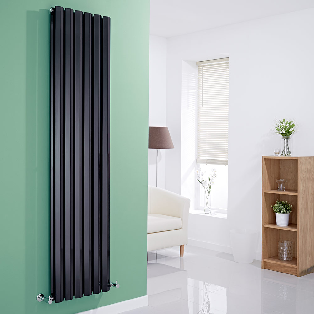Milano Viti - Black Diamond Panel Vertical Designer Radiator - 1780mm x 420mm (Double Panel)