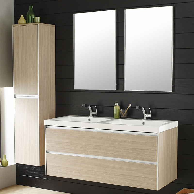 Erin Light Oak Double Basin Furniture Pack 1200mm