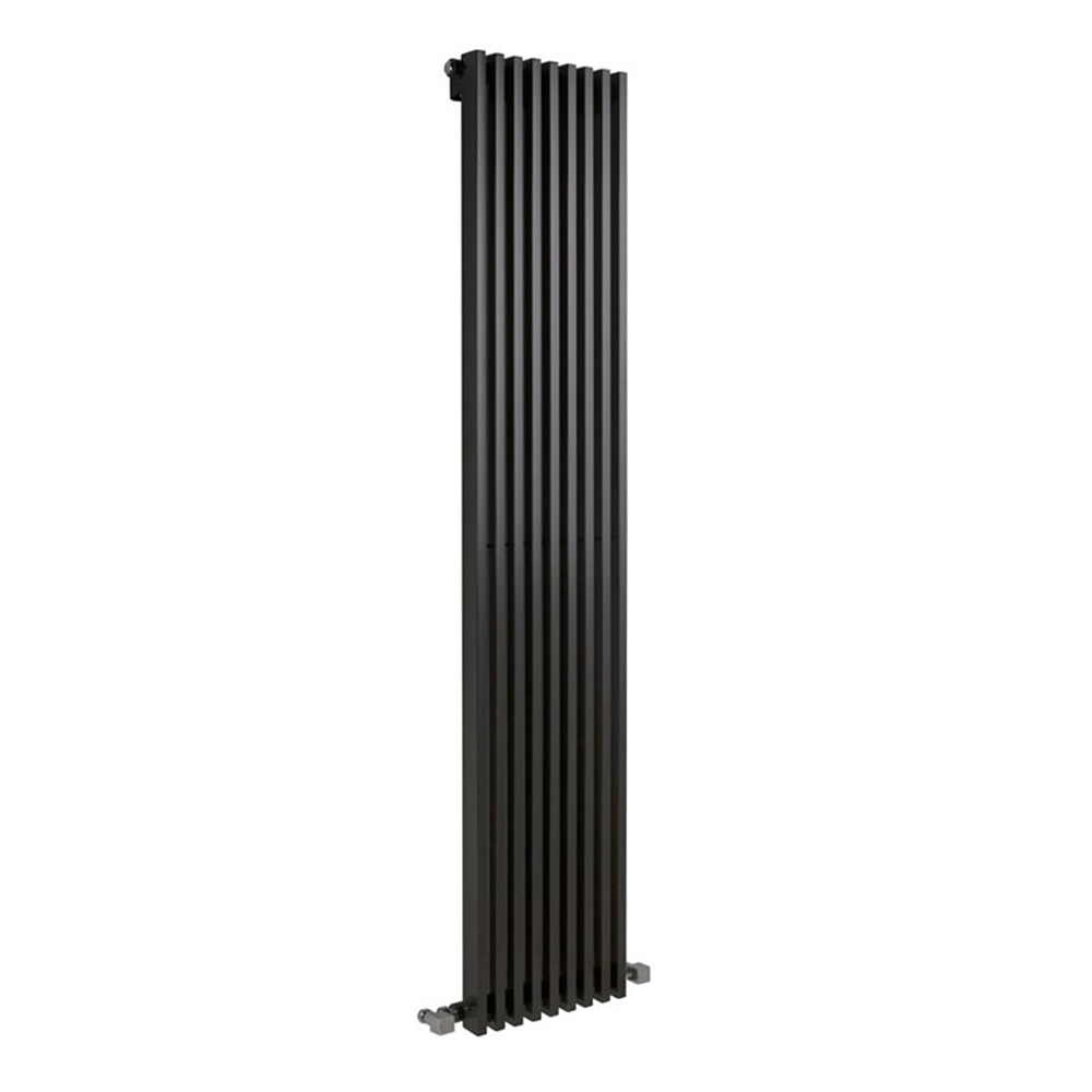 Milano Cayos - Luxury High-Gloss Black Vertical Designer Radiator Sideways Panels 1780mm x 342mm