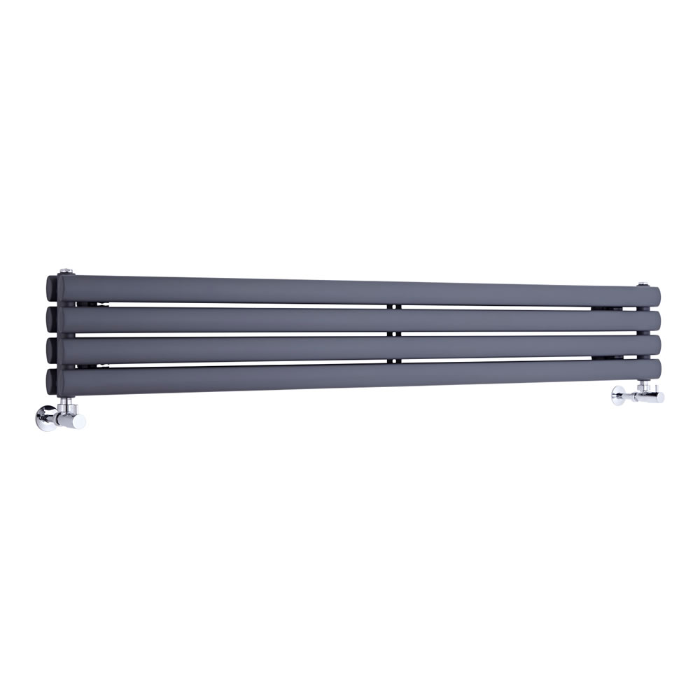 Milano Aruba Slim - Anthracite Space-Saving Horizontal Designer Radiator - 236mm x 1600mm (Double Panel)
