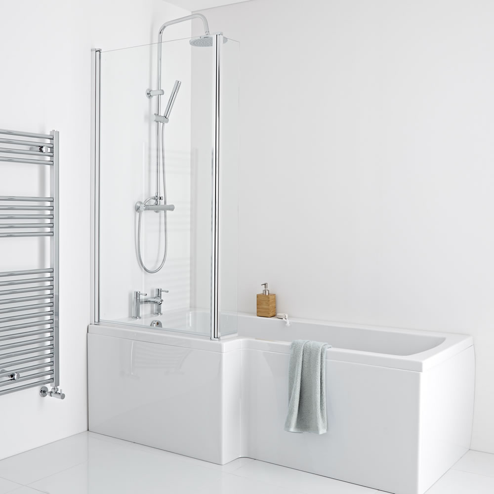 Milano - 1700mm x 850mm Square Shower Bath with Panels and Screen - Left Hand