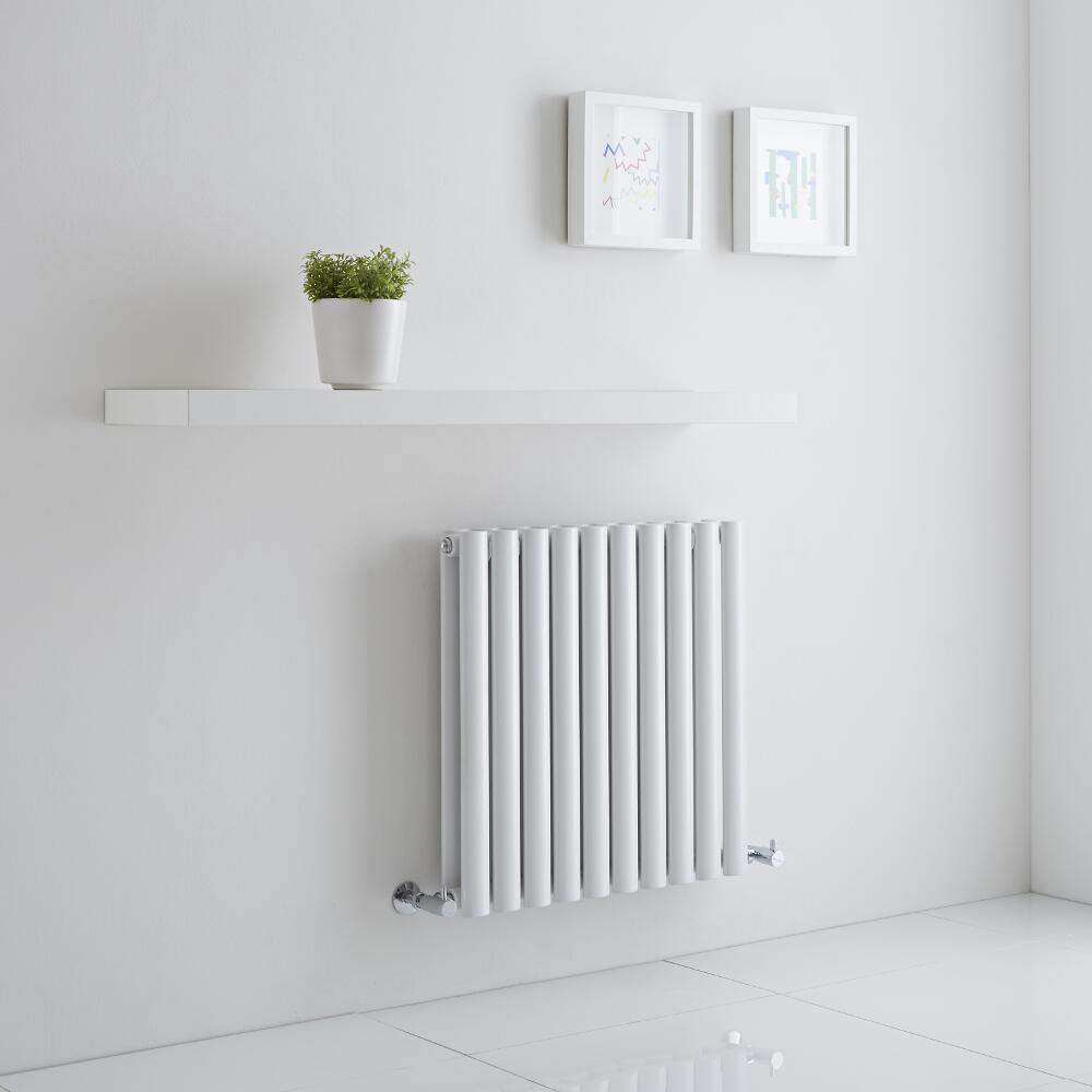 Milano Aruba Aiko - White Horizontal Designer Radiator 600mm x 595mm (Double)