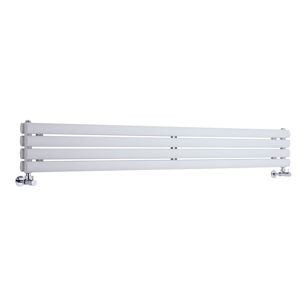 Milano Aruba Slim - White Horizontal Space-Saving Designer Radiator - 236mm x 1600mm (Double Panel)