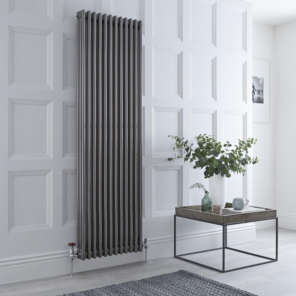 Milano Windsor - Traditional Lacqured Raw Metal Horizontal Column Radiator - 1800mm x 563mm (Triple Column)
