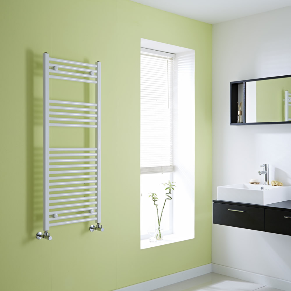 Milano Calder - Flat White Heated Towel Rail - 1200mm x 500mm