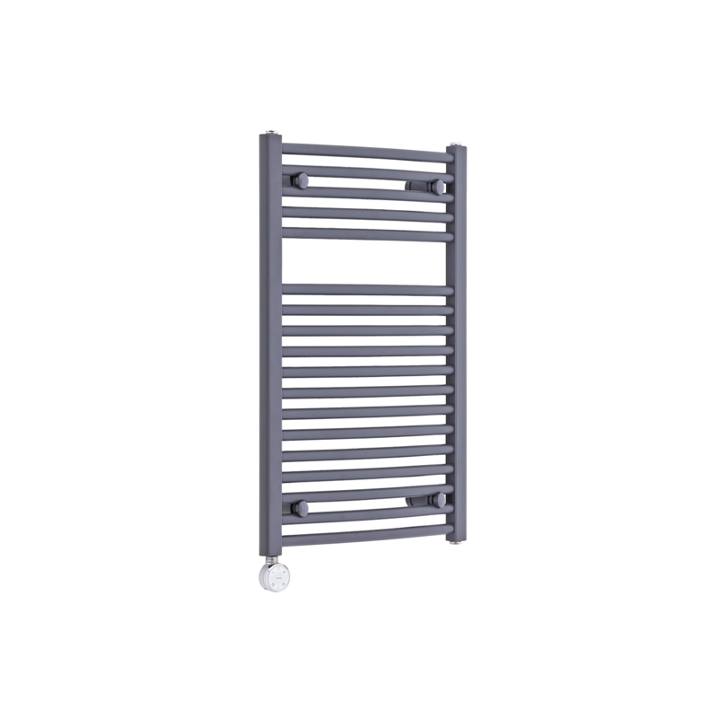 Milano Brook Electric - Anthracite Curved Heated Towel Rail 800mm x 500mm