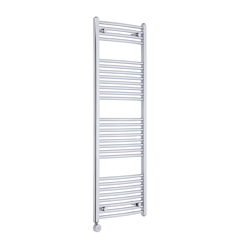 Milano Ribble Electric - Curved Chrome Heated Towel Rail 1500mm x 500mm