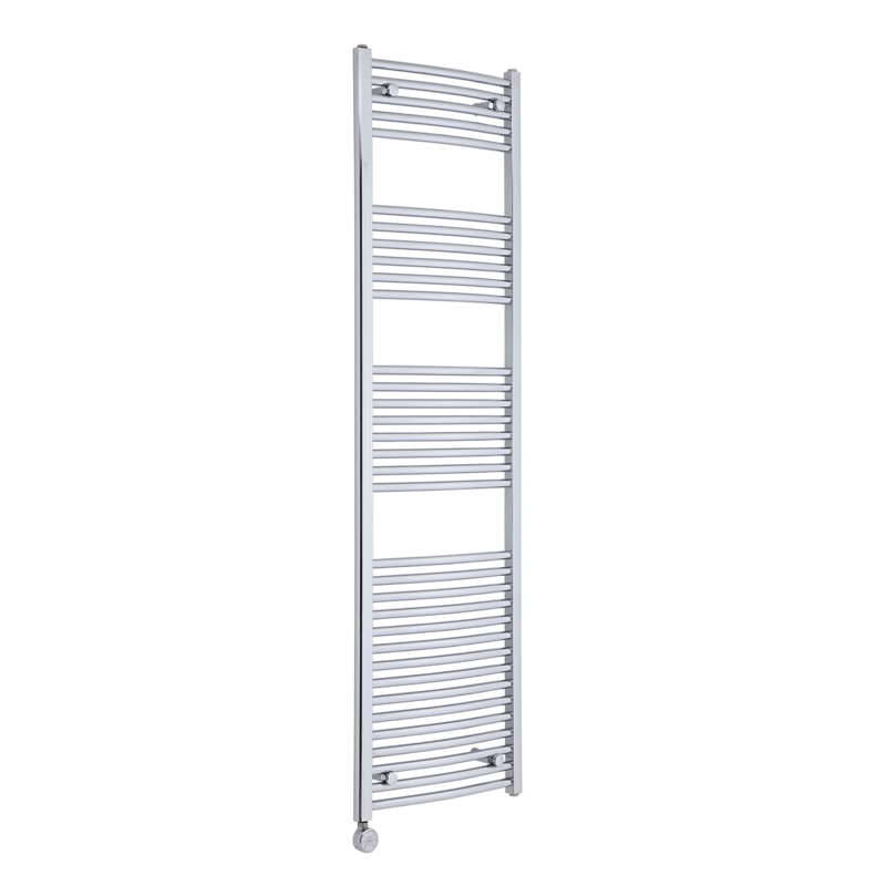 Milano Ribble Electric - Curved Chrome Heated Towel Rail 1800mm x 500mm