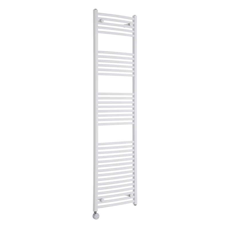Milano Calder Electric - Curved White Heated Towel Rail 1800mm x 500mm