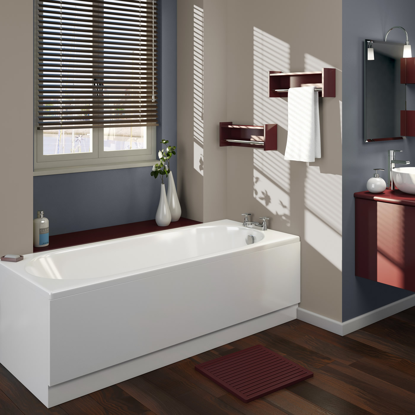 Milano - 1600mm x 700mm Round Single Ended Standard Bath