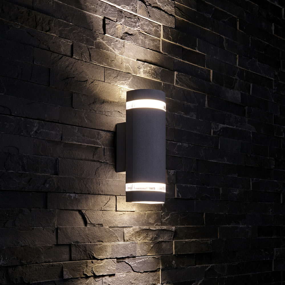 Biard Architect IP54 Round Up/Down Outdoor Wall Light - Black