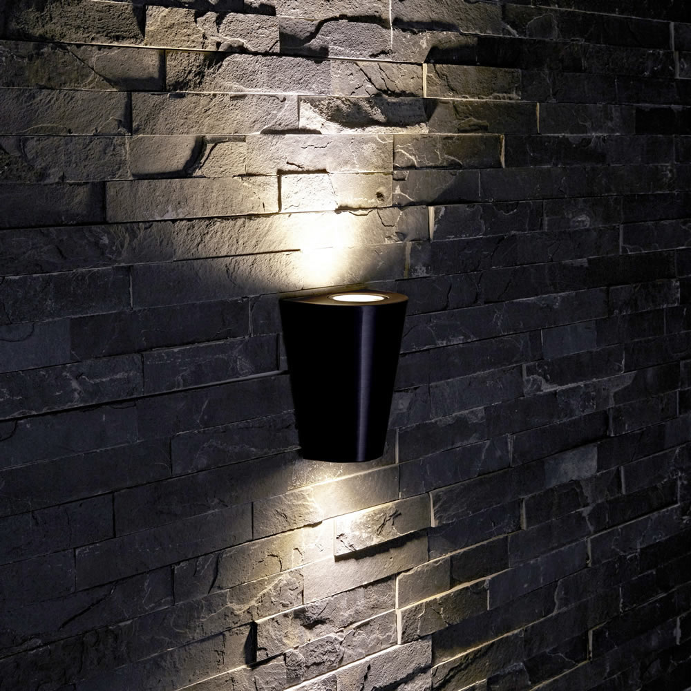 Biard Sintra IP54 Round Up/Down Outdoor Wall Light - Black