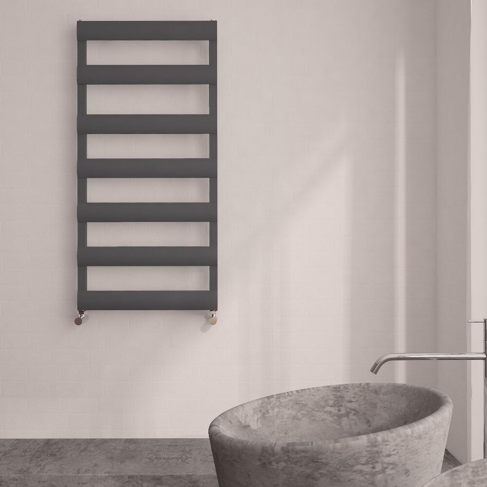 Milano Passo - Aluminium Designer Heated Towel Rail 1190 x 500mm Anthracite